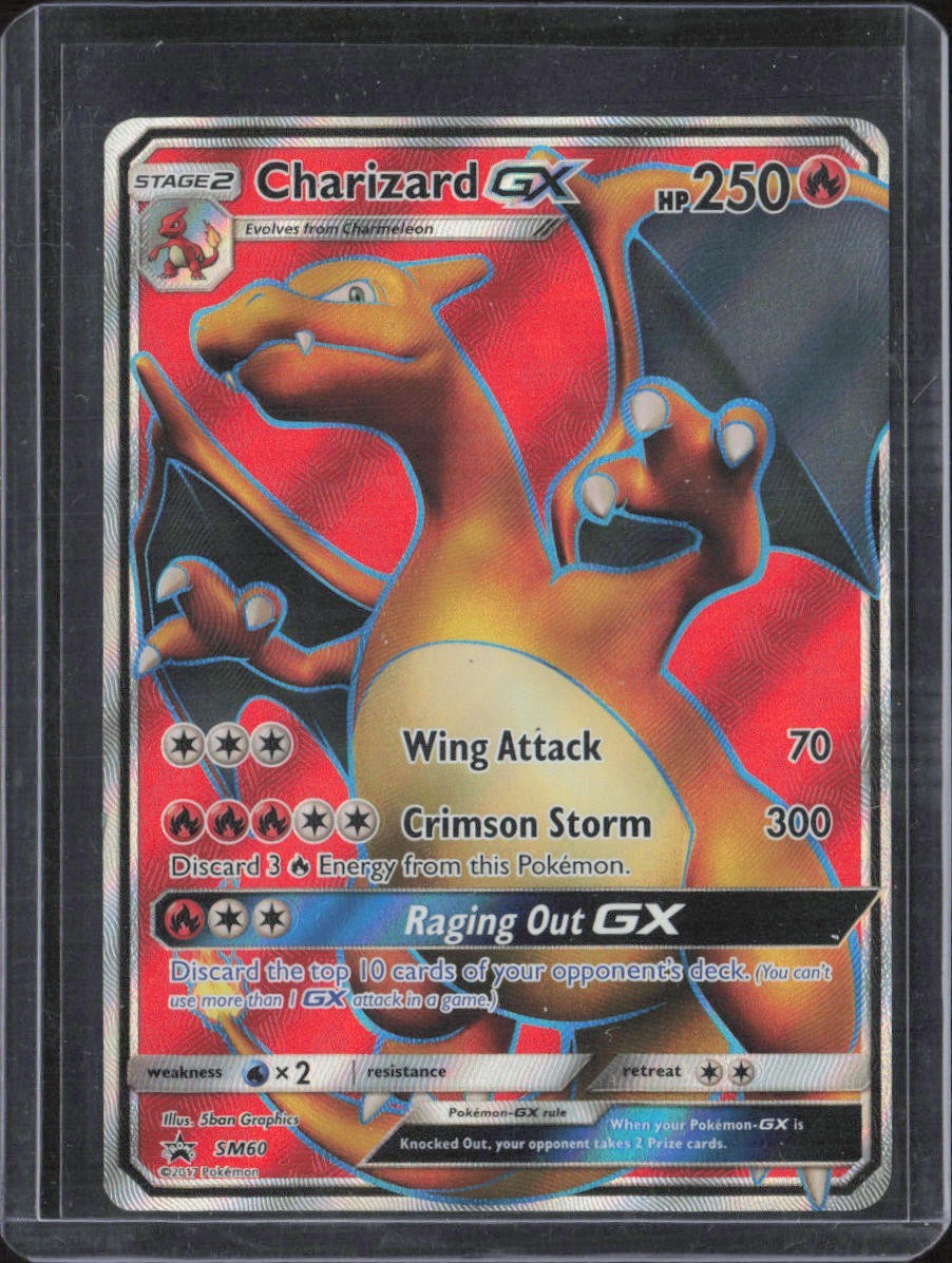Pokémon TCG Charizard GX Full Art Holo Black Star Promo SM60 Sun & Moon Card
