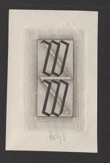 03)Nr.021 Exlibris Ex Libris Bookplate Hubert Woyty Wimmer C2 signiert