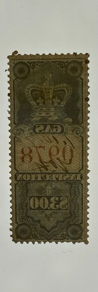 Canada #FG6 VanDam 1875 $3 blue Gas Inspection revenue Used;  $175 CV - Image 3 of 3
