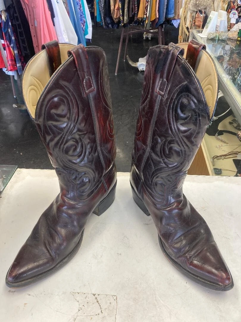 Vintage 1970s ACME Western Cowboy Boot Brown Leather Made In USA Men's Sz 9 D