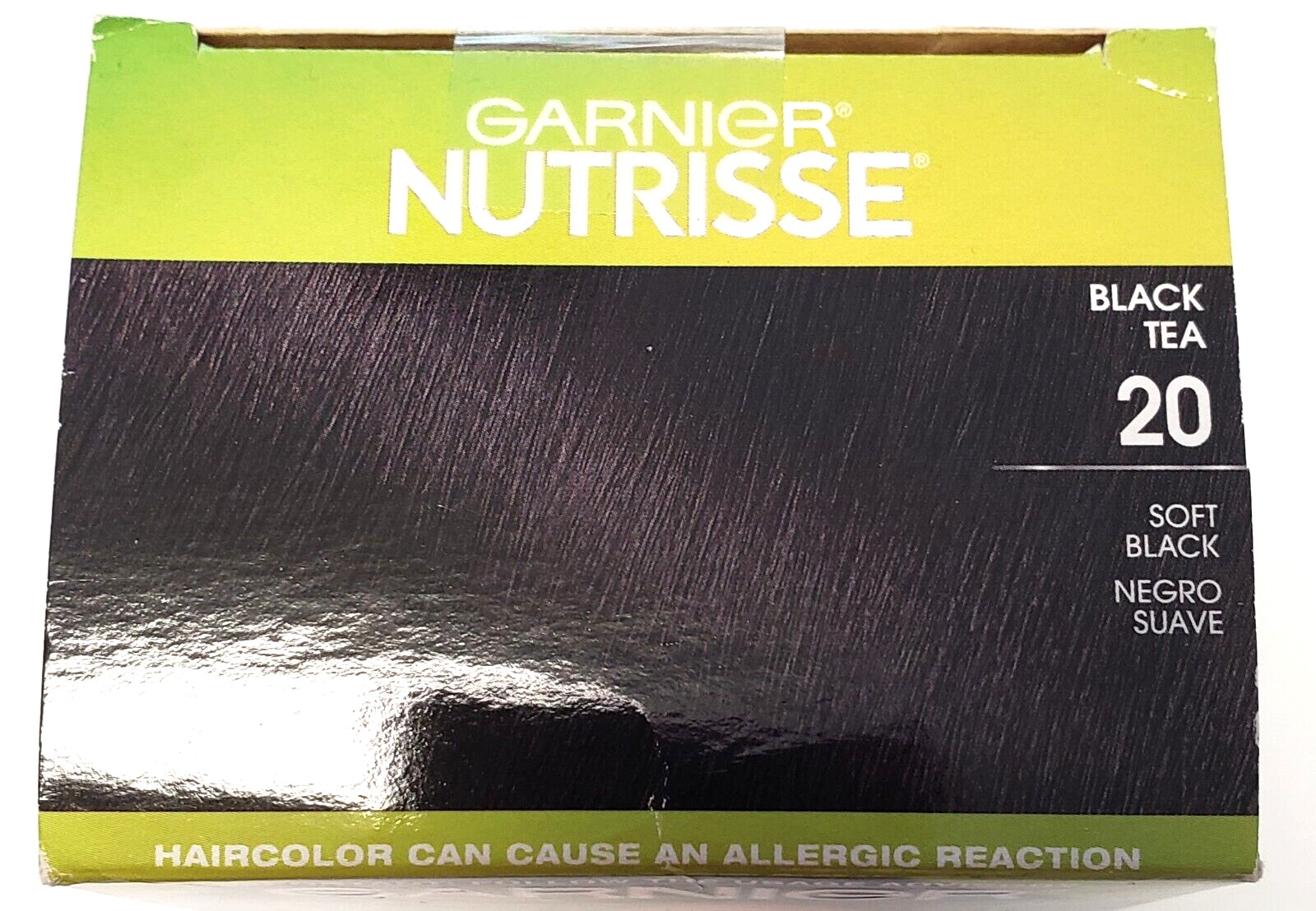 1 Garnier Nutrisse Nourishing Permanent Hair Color Creme Soft Black 20 Black Tea