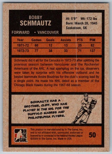 2009-10 ITG 1972 THE YEAR IN HOCKEY –PICK YOUR PLAYERS OR FINISH YOUR SET - Picture 107 of 406