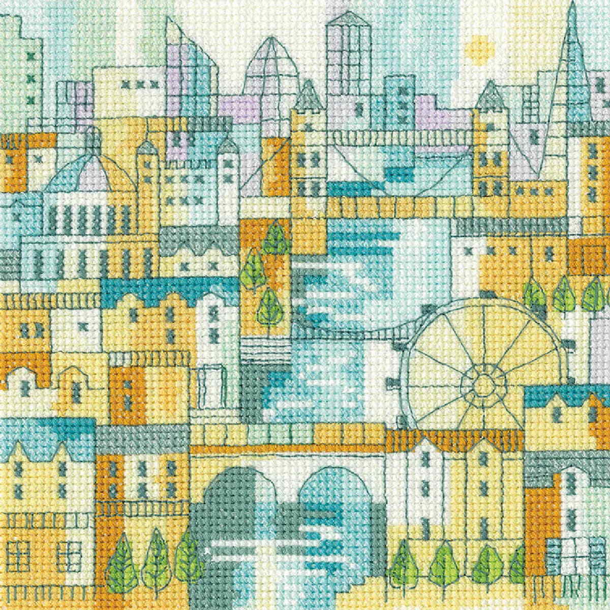 Heritage counted cross stitch kit Aida ""Impressions of London (A)"", KILO1820-A,