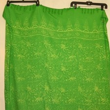 Green Tropical Batik Beach Sarong Pareo Wrap Skirt Swimsuit Cover Up NWT 45x65