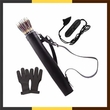 Traditional Archery Leather Quiver 18 inches Hunting Quiver, Stringer & Gloves