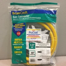 BrassCraft ProCoat CSSD54-60 P Straight Gas Connector, 1/2" Inlet, 1/2 in"
