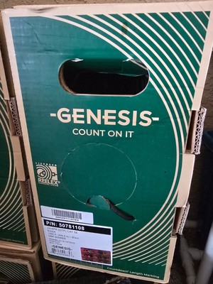 Genesis 50781108 CAT5e BLACK Riser Cable, 24/4 UTP, CMR, Sunlight Resistant,