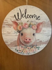 Pig Door Hanger Sign