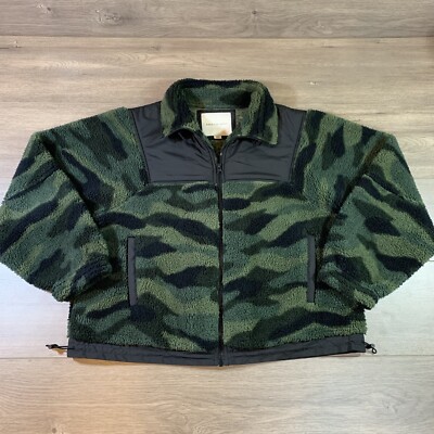 American Eagle Plush Sherpa Camo Jacket Full Zip Coat Women's