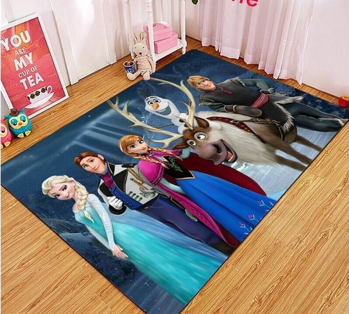 Kinder Teppich Fußmatten 3D Anna Elsa Prinzessin Teppich Mädchen Bodenmatte Neu - Bild 3 von 20