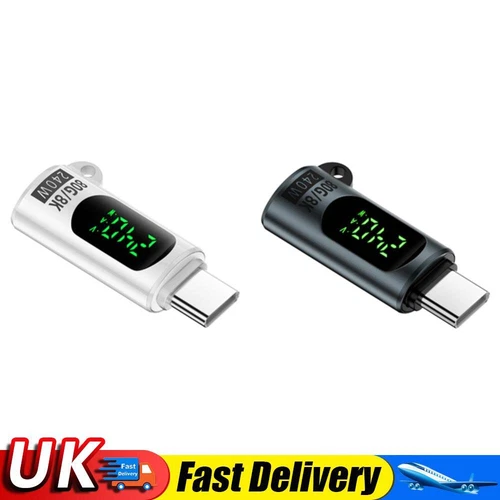 Digital Display Type-C Adapter 8K 60HZ Power Meter Tester PD 240W 80 Gbps(White)