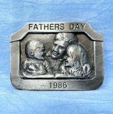 Fathers Day 1986 Belt Buckle 1 Dad Gift Vintage 80s Heritage Buckles Inc.XTT371