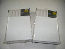 (2) NEW ECHO DESIGN GROMMET WINDOW PANELS CHEVRON PATTERN ~ 50 X 84 IVORY/WHITE