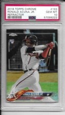2018 Topps Chrome Refractor Ronald Acuna Jr Rookie Card RC #193 PSA 10. rookie card picture