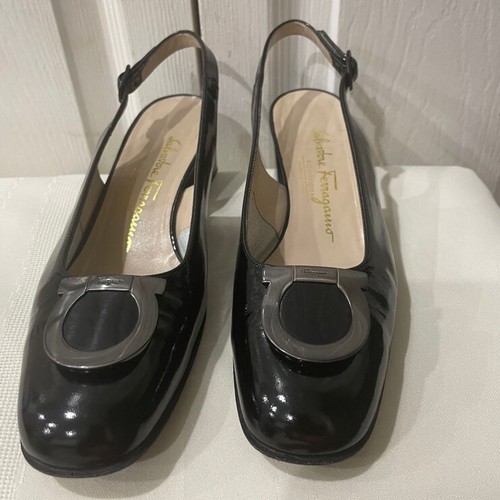 PREPPY CHIC SALVATORE FERRAGAMO LACKLEDER PUMPS MADE IN ITALY GRÖSSE 7 - Bild 3 von 19