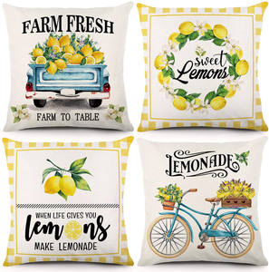 lemon pillow cover