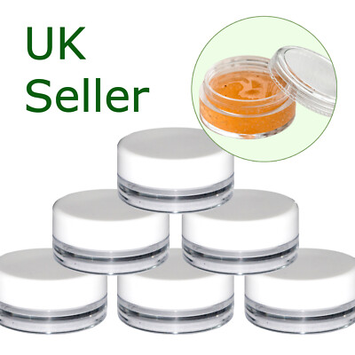 3ml 3g kleine runde Kunststoff Gläser Töpfe Behälter Reise Kosmetik Make-Up Handwerk JGW