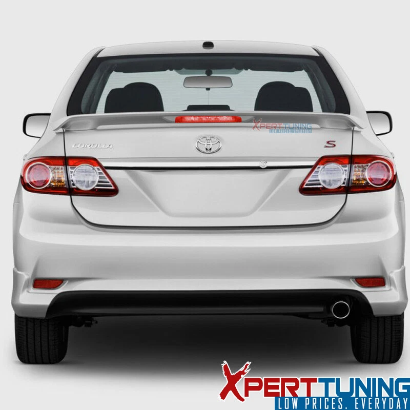 Fits 09-13 Toyota Corolla Rear Trunk Spoiler Lip W/LED Light ABS Unpainted Black Foto 3 de 4