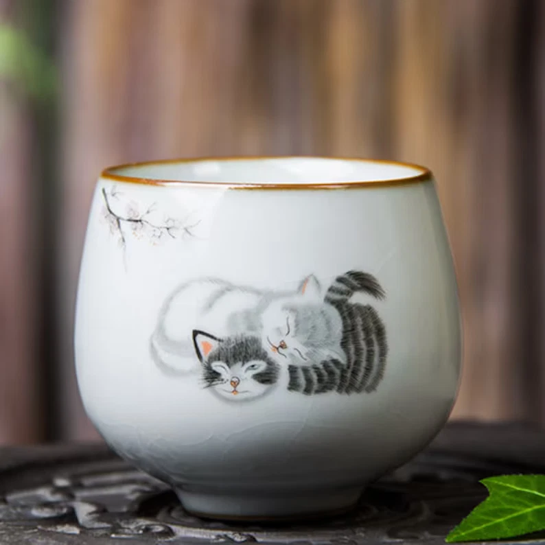 Servizio da tè in Porcellana Cinese Tazze da caffè Servizio da tè in Ceramica 1 teiera con infusore e 5 Tazze da tè Servizio da tè Kungfu per Adulti Servizio da tè