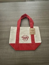 Trader Joe's Reusable Canvas Eco Tote Bag, Red NWT
