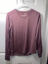 Avia Top Womens Medium Purple Long Sleeve Pullover Relax Active