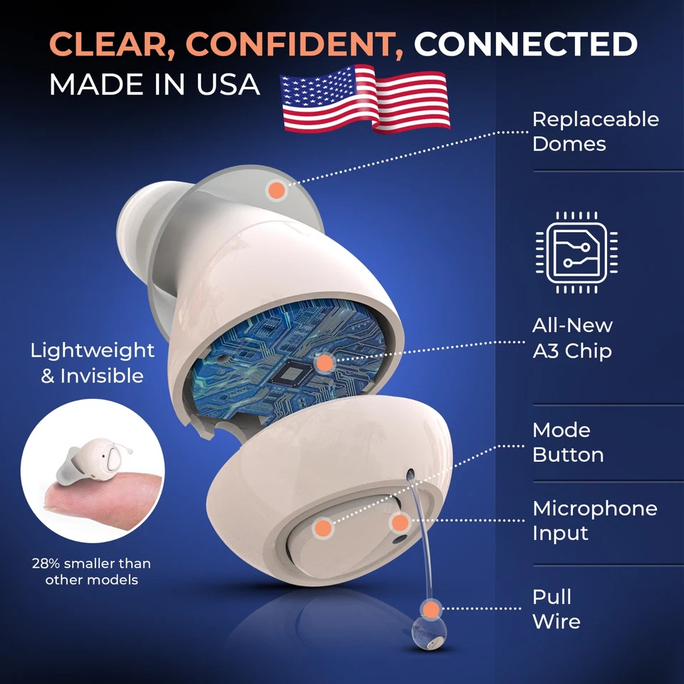 Ultra Invisible 2 Hearing Aids Rechargeable UV Case Noise Canceling - Image 3 of 4