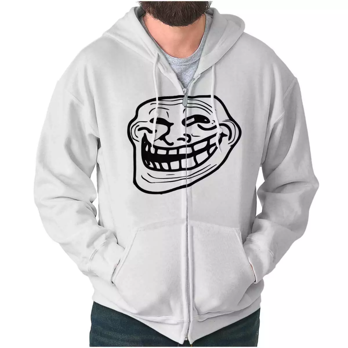 Troll Face Meme Big Smiley Internet Sweatshirt for Men or Women Brisco  Brands X 