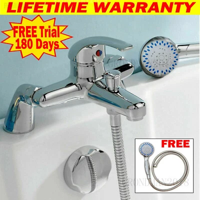 DAYPLUS Bathroom Sink Bath Filler Tap Shower Mixer Taps Single Lever HandHeld Set Chrome