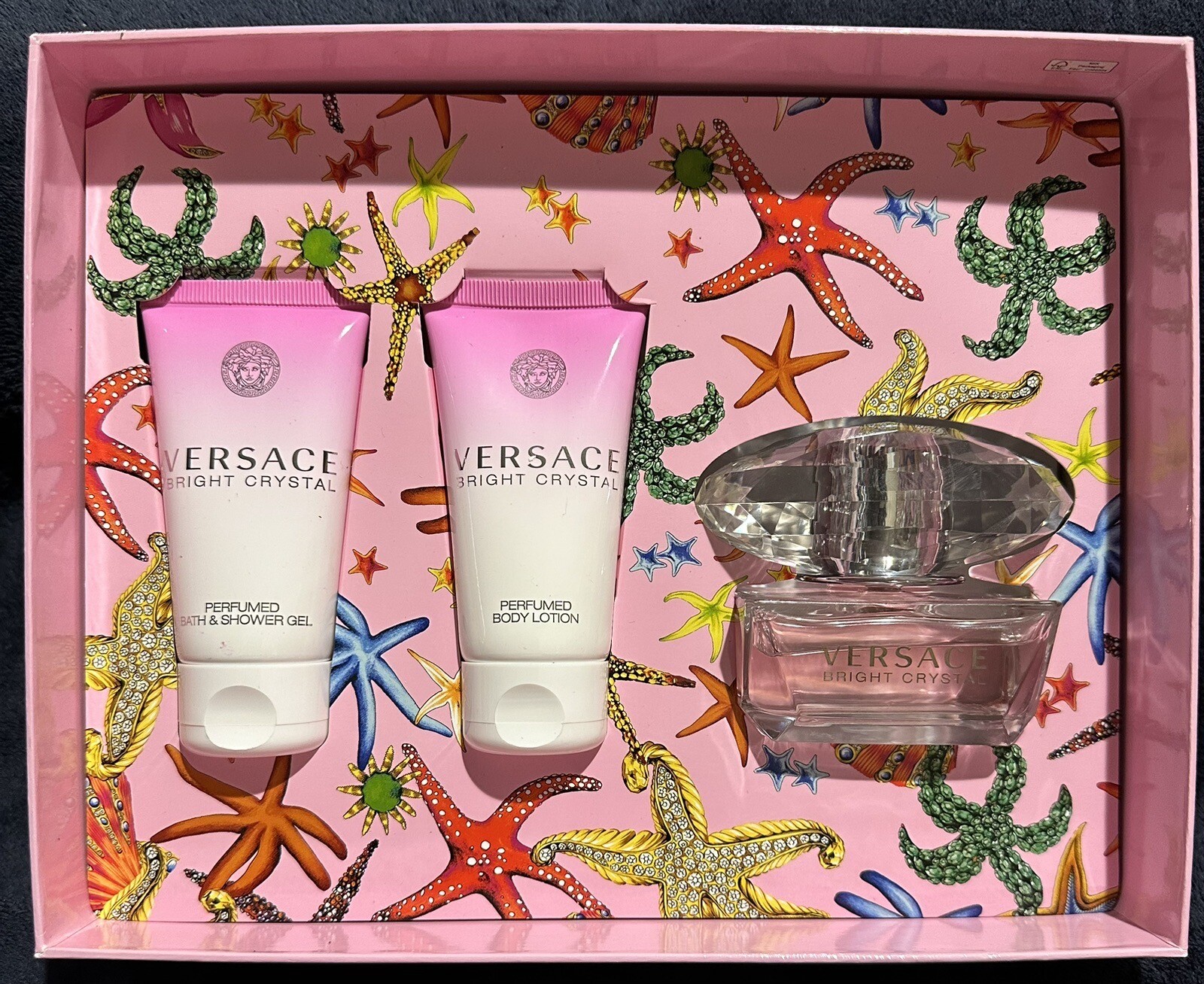 Versace Bright Crystal • 3pc Gift Set-Women• Shower Gel, Lotion & EDT Spray 1.7