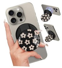 Phone Grip Compatible with Magsafe - Women Girl Phone Ring Holder Black Flower