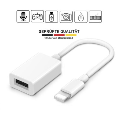 USB A auf Adapter OTG für iPhone iPad USB-Stick Kamera Daten Schnell Laden 3.0
