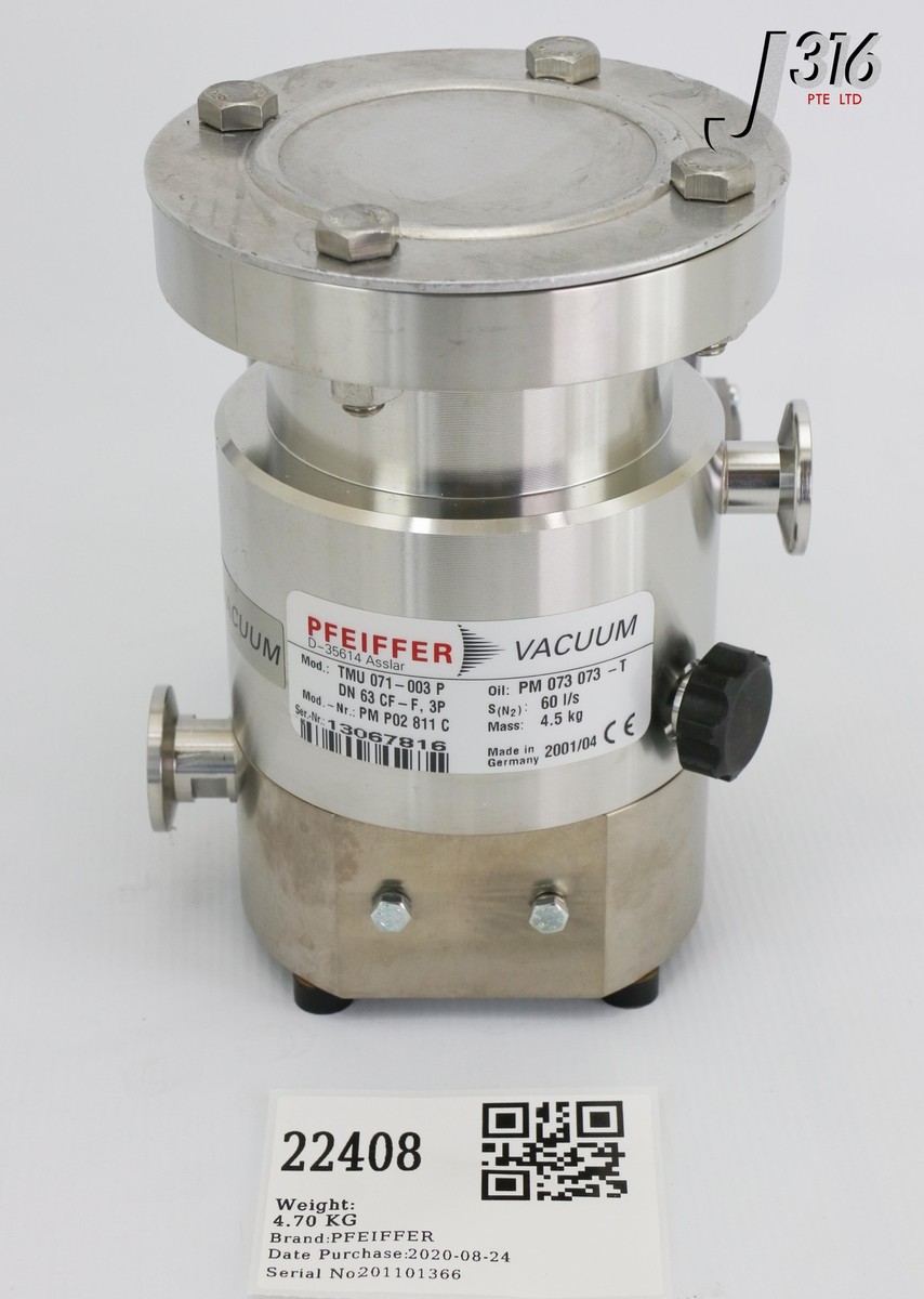 【C】 22408 PFEIFFER TURBO MOLECULAR PUMP PM P02 811 C W/ TMU 071-003 P