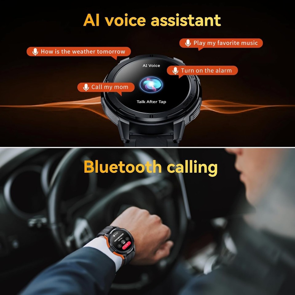 OUKITEL Smart Watch for Men BT10, Smart Watches with Bluetooth Voice