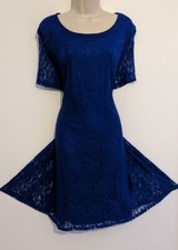 💜 SIMPLY BE SIZE 26 28 Beautiful Ladies Blue Lace Overlay Dress Ref 25
