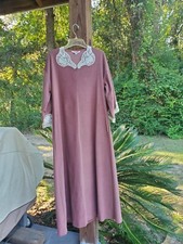 VINTAGE 70's VANITY FAIR Brown Cream Lace Robe Warm Soft Size S-Small VGC