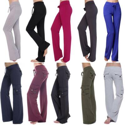 Damen Jogginghosen Schlaghose Fitnesshose Yogahose Harems Freizeit Sporthose DE