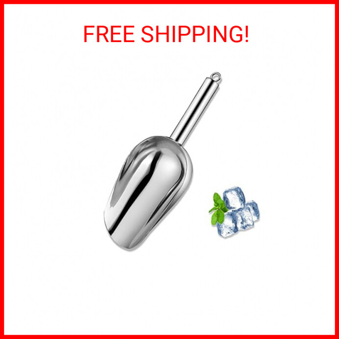 Metal Ice Scoop 6 Oz，Kitchen Ice Scooper for Ice Maker, Small Food Scoops for Ba