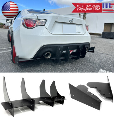 G1 Rear Bumper Diffuser w/ V4 Winglet Wind Blades Spats Fit 13-20 FRS BRZ 86