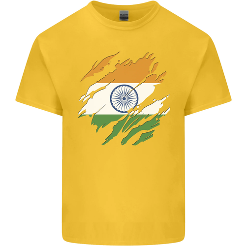 Torn India Flag Indian Day Football Kids T-Shirt Childrens - Picture 32 of 72