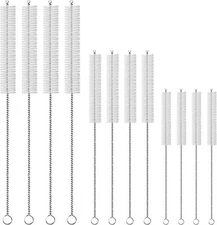 12pc Long Steel Wire Round Tube Gun Cleaning Brushes 12" 10" 8" Brush Bottle NEW