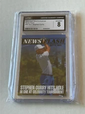 2023 Leaf News Flash STEPHEN CURRY Hole in One GOLF Card SP Print Run 230 CGC 8
