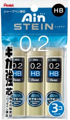 Pentel Ain Stein Mechanical Pencil Lead 0.2mm HB 20pieces ×3 XC272WHB3P