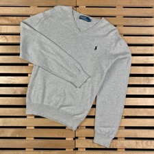 Mens Jumper V Neck Polo Ralph Lauren Vintage Size L