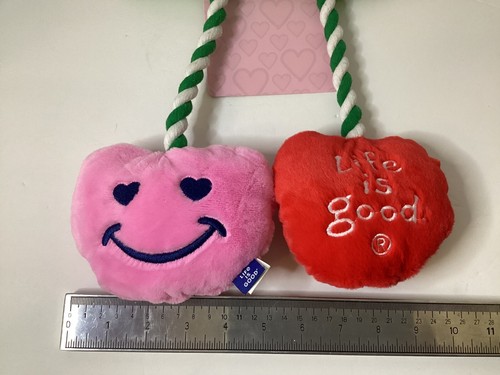Life Is Good | Valentines Red Pink Hearts Love Squeaky Crinkle Dog Toy - Picture 4 of 5