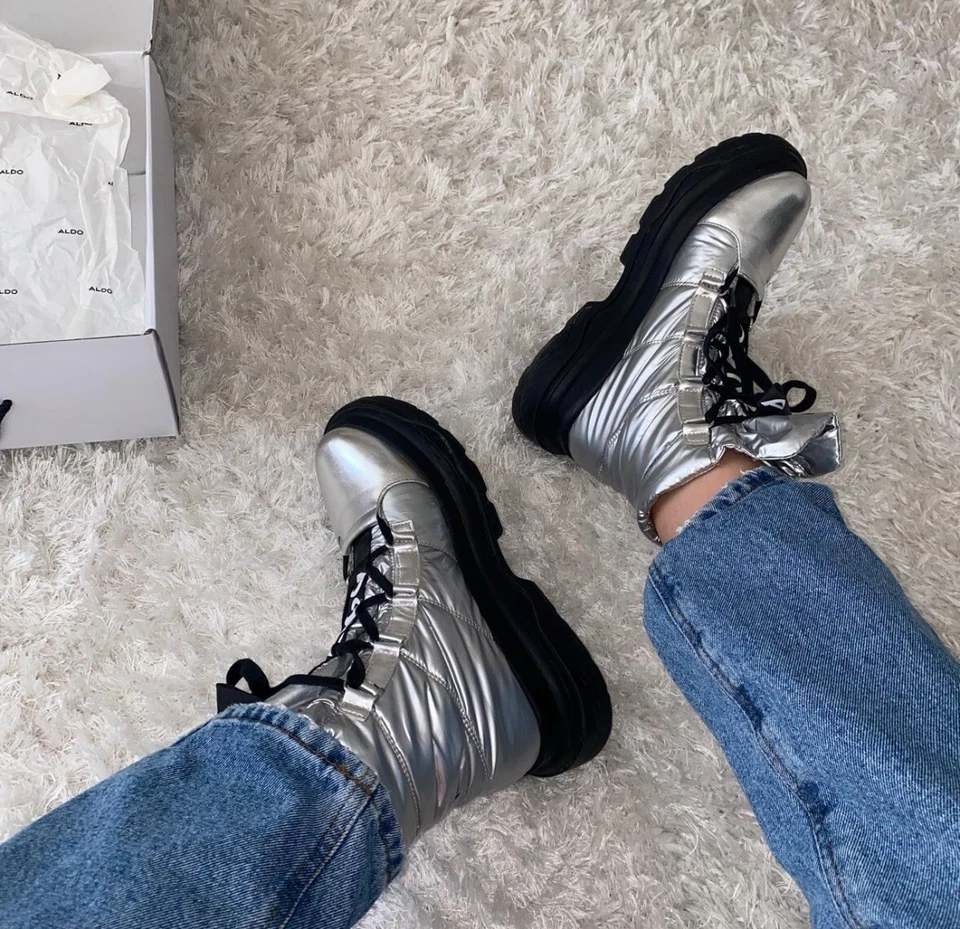 ALDO CadiraciaBota de Invierno Impermeable - Suela Lug Plateada / Talla 9 Foto 4 de 4