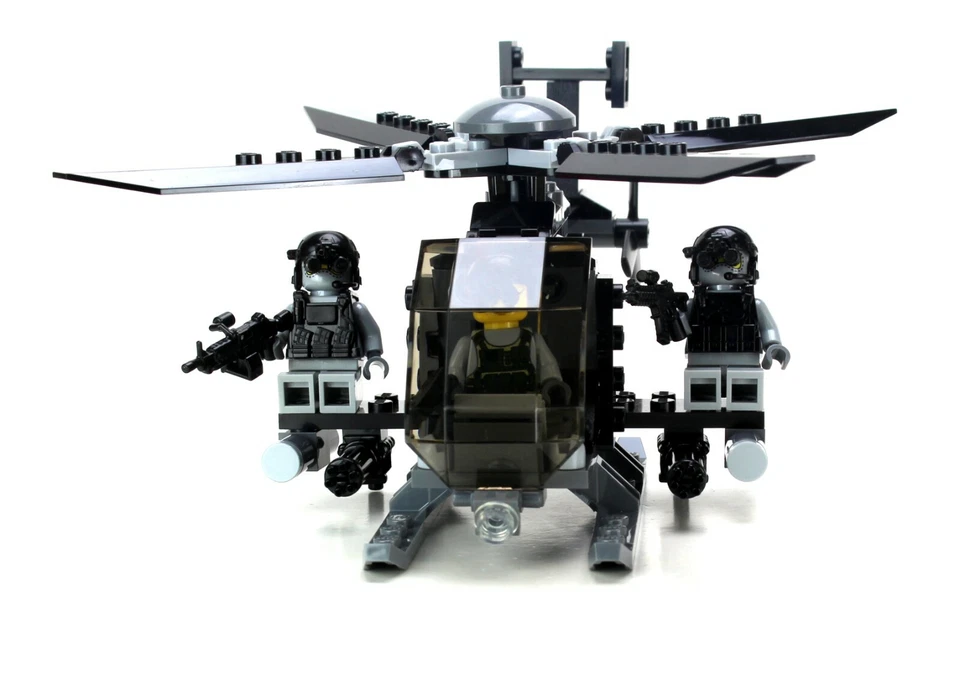 AH-6 Little Bird with 3 Rangers Army helicopter made w/ real LEGO® bricks - Image 2 of 4