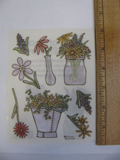 Provo Craft FLORALS Watercolor Stickers 1 Sheet NOS