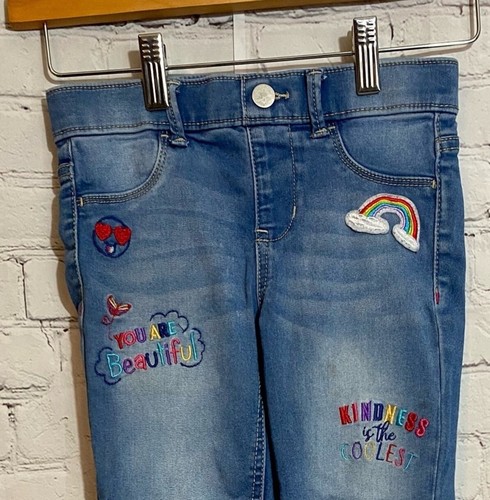 Wonder Nation Pull-on medium (7/8) Girls Distressed JEGGINGS Jeans - Picture 3 of 5