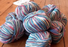 Wolle Neu Hochwertig 80% Wolle Blau Rosa Farbverlauf 500g 10 Knäule weich