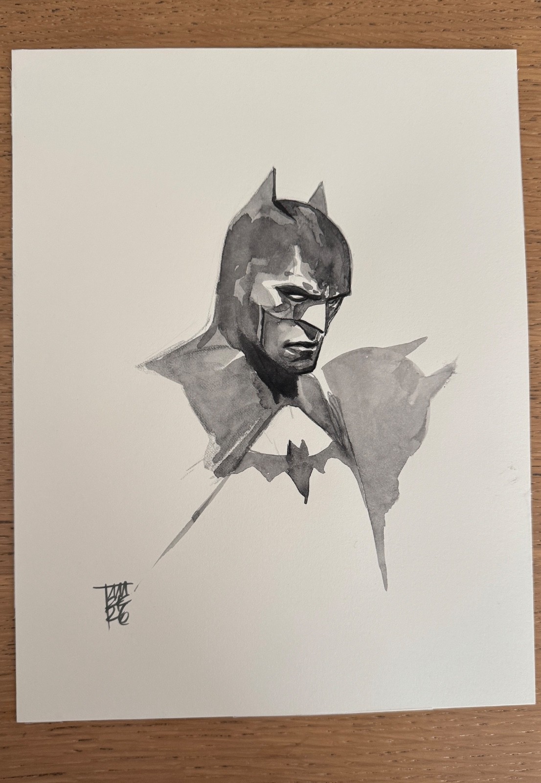 ALEX MALEEV SIGNED BATMAN ORIGINAL ART MARVEL BIG SIZE 32cm x 24cm